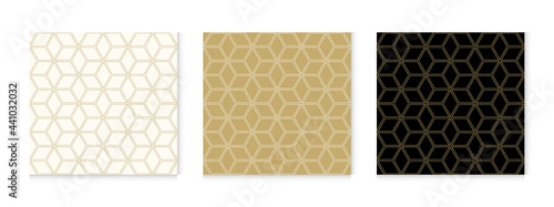 Geometric line background pattern seamless abstract gold luxury color vector.