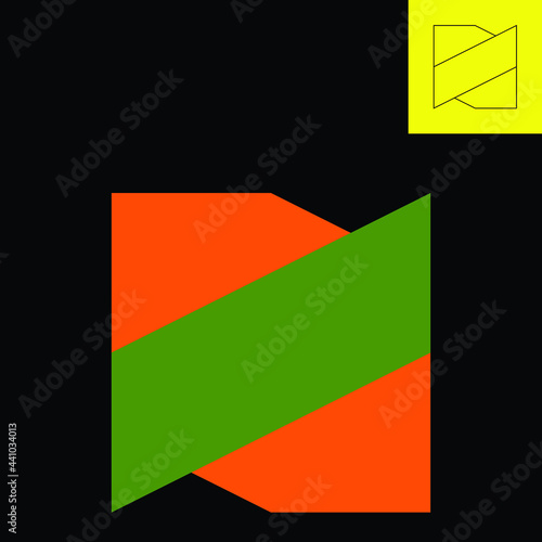 Letter Logo for N 
Logo for name of the letter N with a crossed sash ribbon. Square logo in 2 versions, colorize version and line art version. EPS8 format