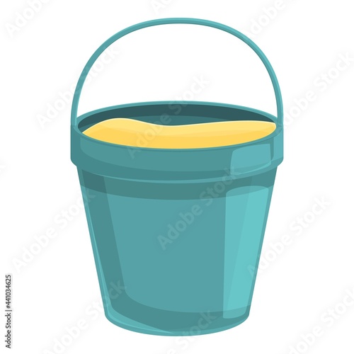Bucket of beach sand icon. Cartoon of Bucket of beach sand vector icon for web design isolated on white background
