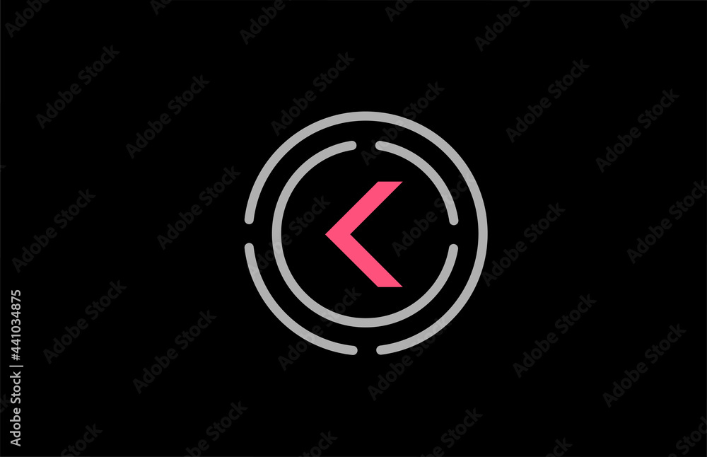 K letter design with pink colour and circles. Alphabet logo design. Icon branding for products and company K letter design with pink colour and circles. Alphabet logo design. Icon branding for products and company