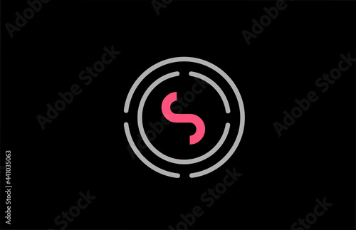 S letter design with pink colour and circles. Alphabet logo design. Icon branding for products and company