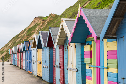 Pretty beach huts on Sheringham seafront