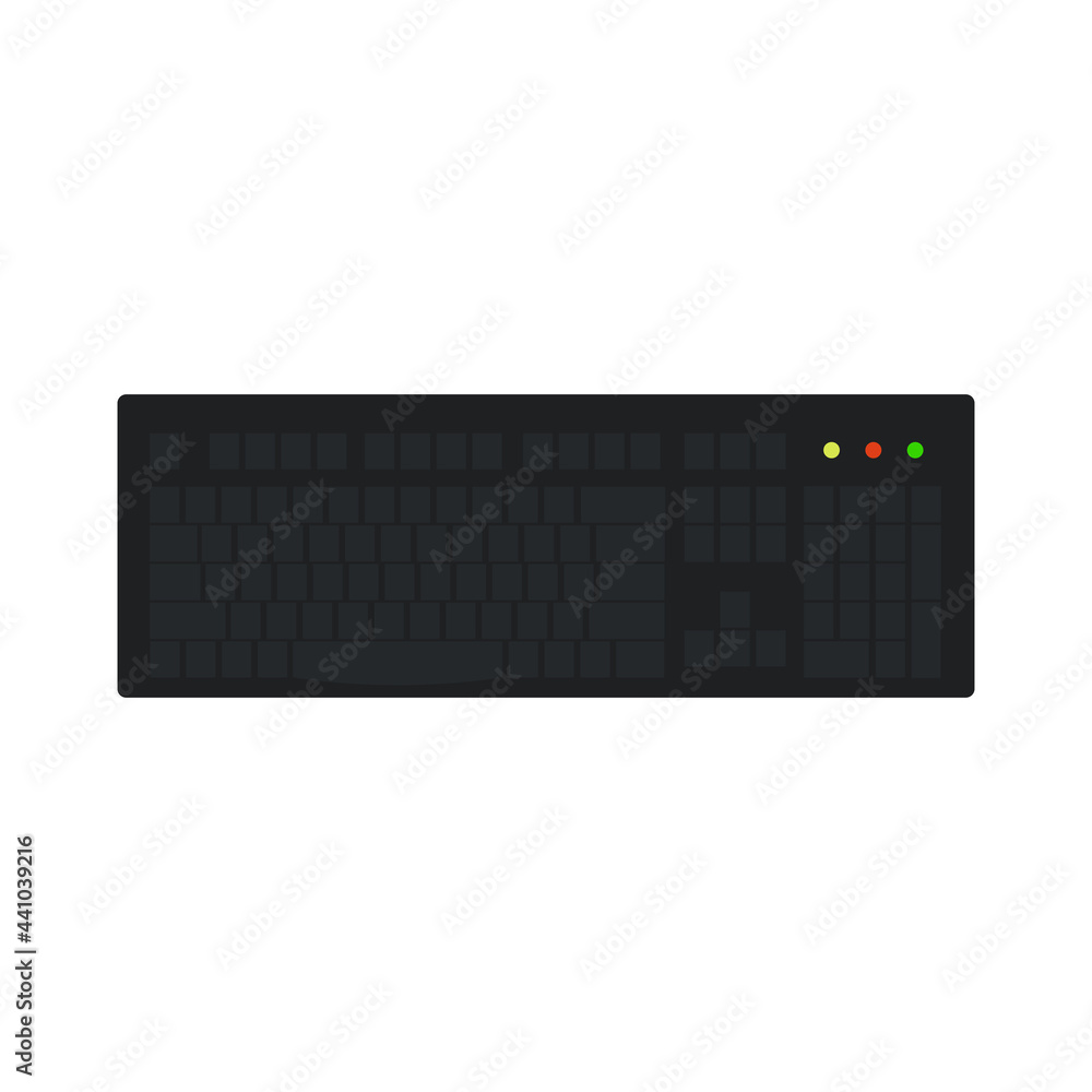 Computer keyboard technology vector illustration equipment with key and button. Office computer keyboard device tool PC. Electronic modern object keypad isolated white icon. Hardware black type board Computer keyboard technology vector illustration equipment with key and button. Office computer keyboard device tool PC. Electronic modern object keypad isolated white icon. Hardware black type board