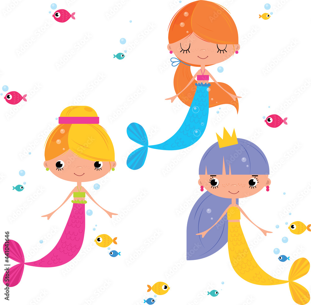 Post card baby mermaid girl Post card baby mermaid girl