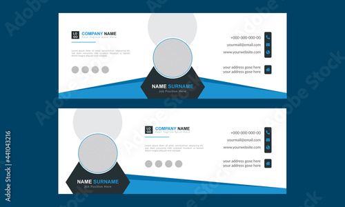 Modern corporate email signature template. Creative email signature design with an author photo place.