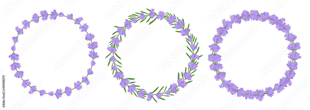 Frame lavender vector illustration. Postcard provence flowers