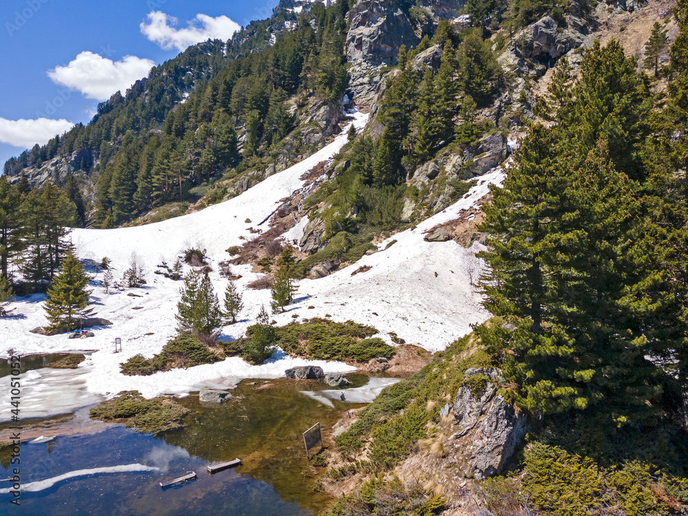 Obraz premium Aerial view of Suhoto Lake (The dry lake), Rila Mountain, Bulgaria