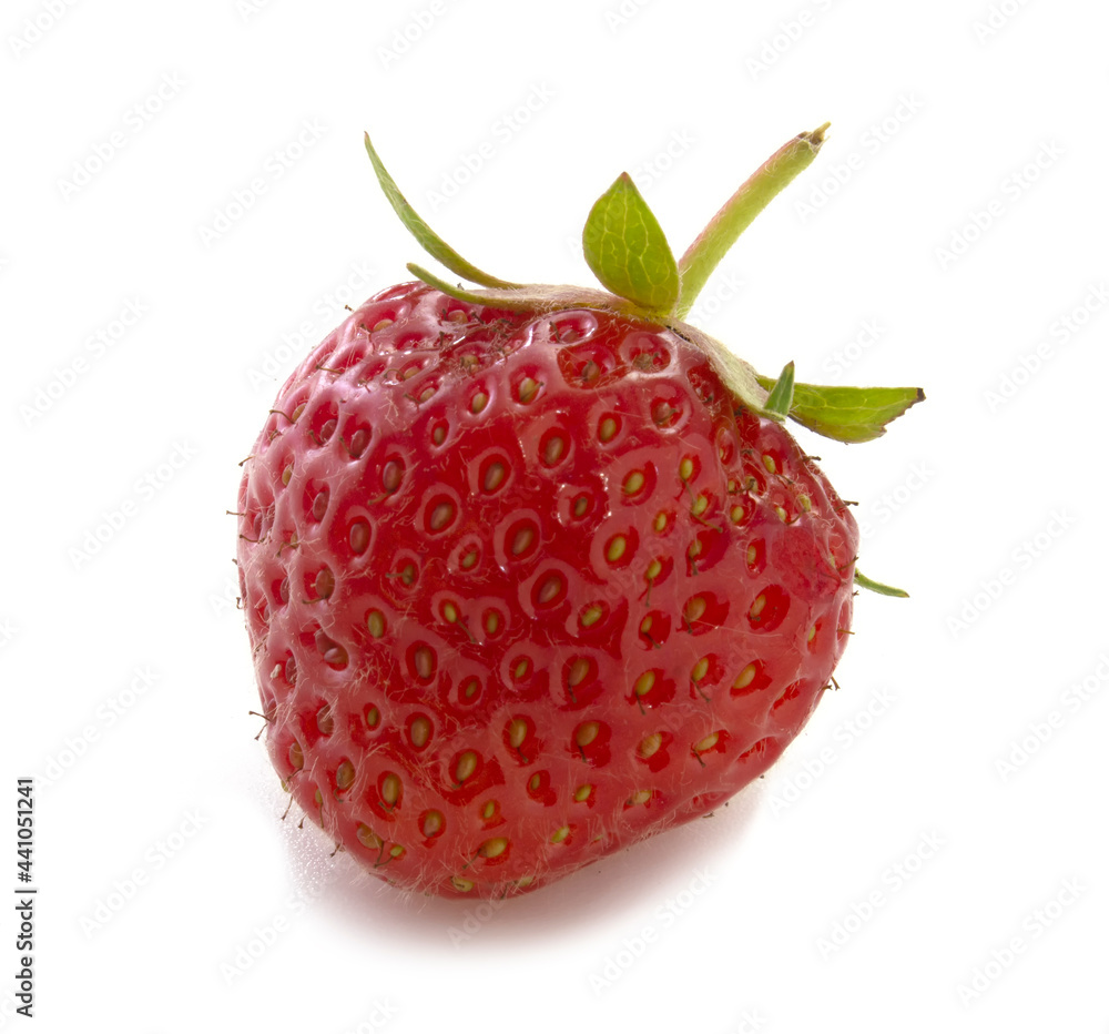 Ripe strawberries isolated on white background. Full focus of red berries. Ripe strawberries isolated on white background. Full focus of red berries.