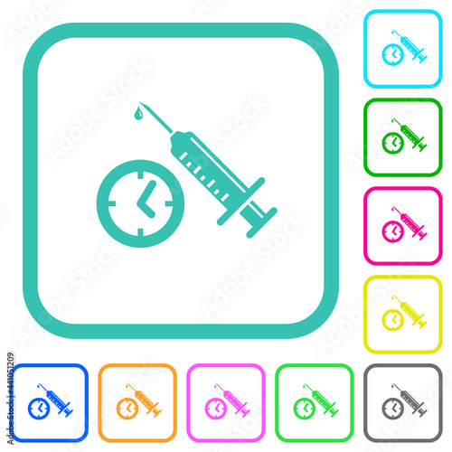 Vaccination appointment vivid colored flat icons