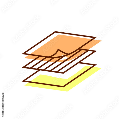 Multilayer material flat icon. Fabric feature. Textile industry. Material quality