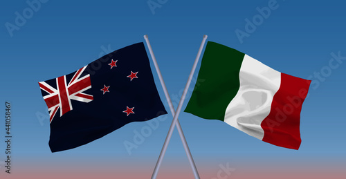 イタリアとニュージーランドの国旗