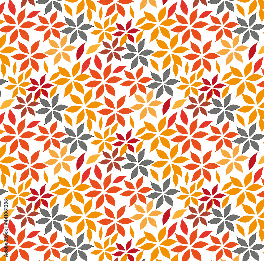 Seamless Colorful leaf pattern, wallpaper Abstrac floral leaves.Illustration design.