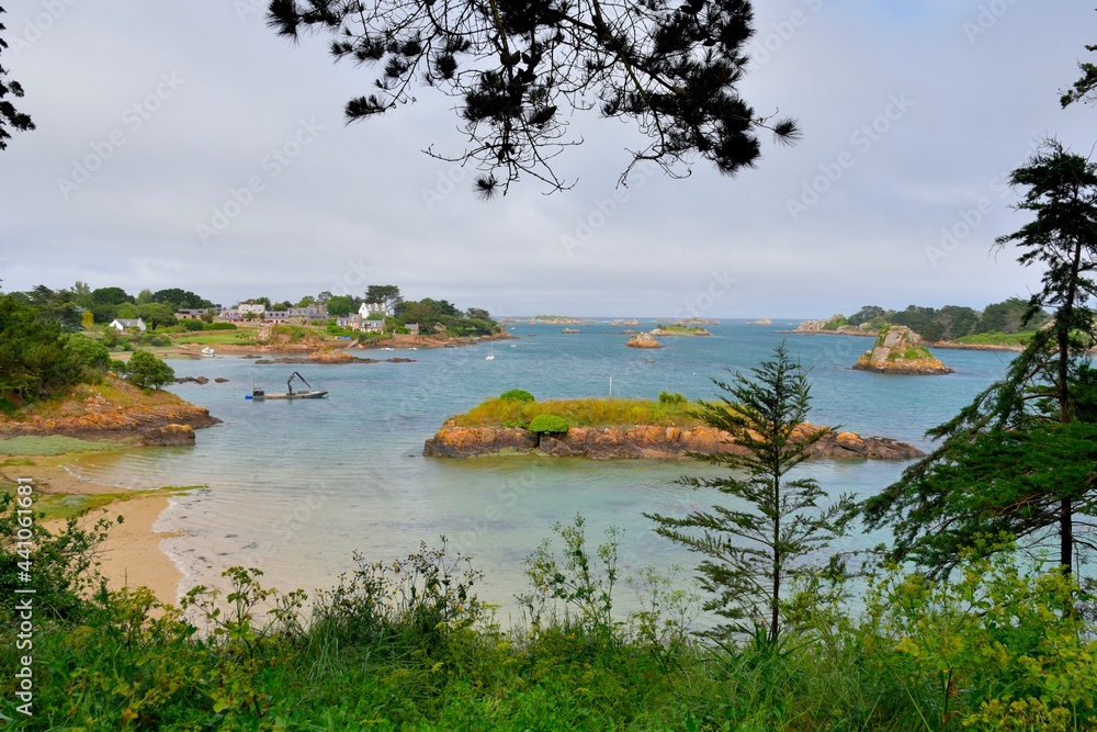 Beautiful seascape on the Brehat island in Brittany France Beautiful seascape on the Brehat island in Brittany France