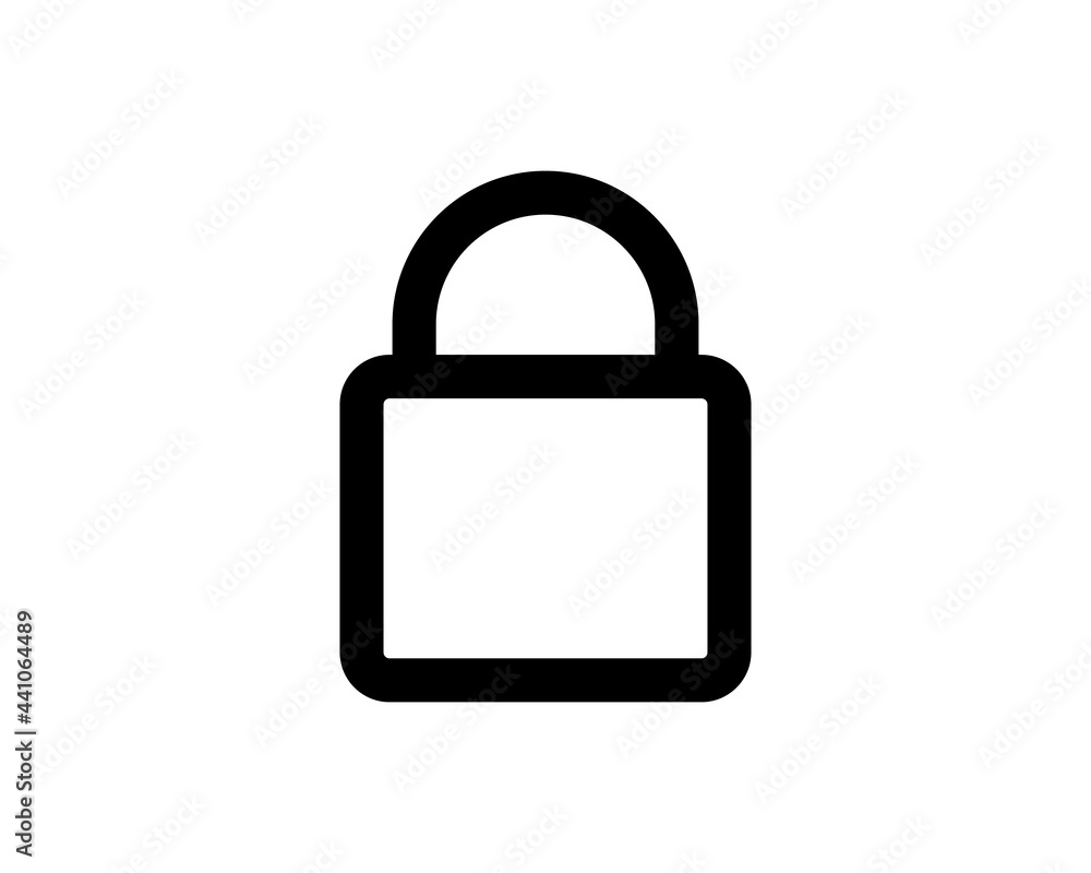 Closed padlock icon with shadow on a white background, stylish vector illustration. Closed padlock icon with shadow on a white background, stylish vector illustration.