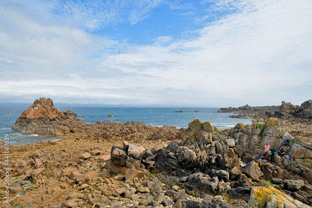 Beautiful seascape on the Brehat island in Brittany. France