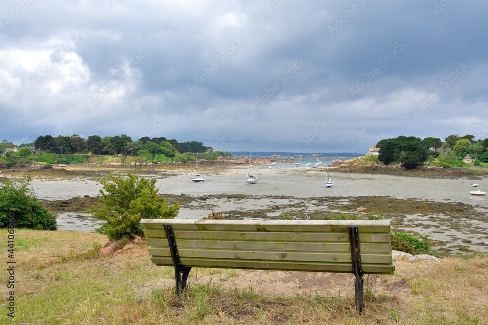 Beautiful seascape on the Brehat island in Brittany. France Beautiful seascape on the Brehat island in Brittany. France