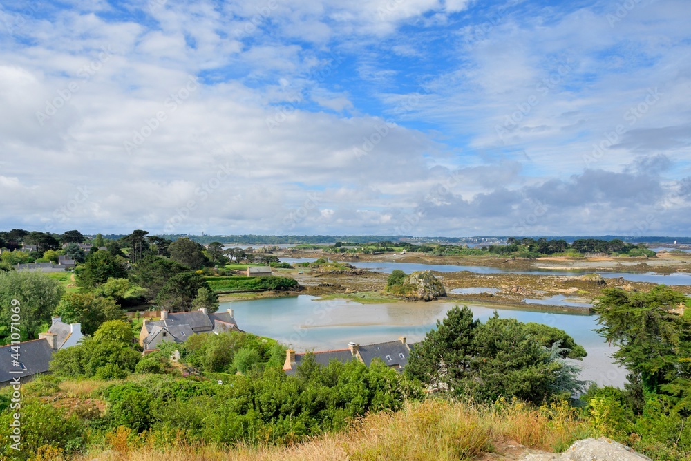 Beautiful seascape on the Brehat island in Brittany. France