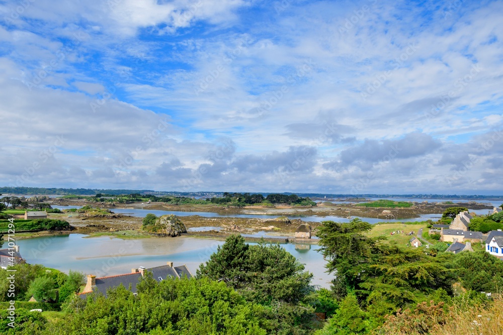 Beautiful seascape on the Brehat island in Brittany. France Beautiful seascape on the Brehat island in Brittany. France