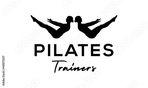 Sitting Pilates Woman Silhouette logo