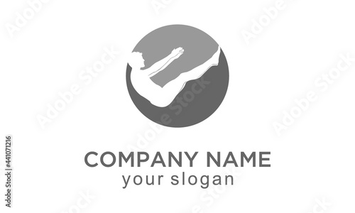 silhouette logo of a man sitting pilates