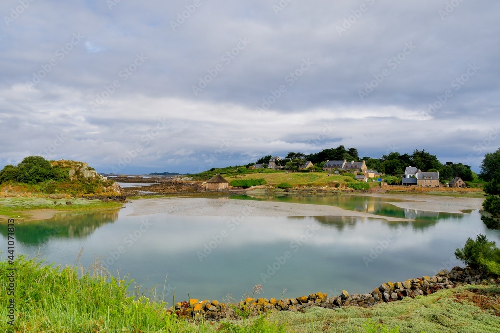 Beautiful seascape on the Brehat island in Brittany. France Beautiful seascape on the Brehat island in Brittany. France