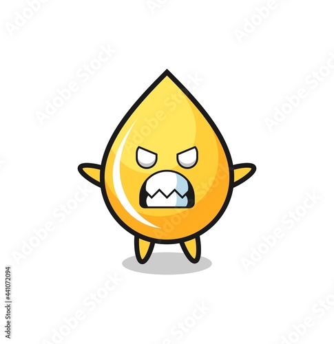 wrathful expression of the honey drop mascot character