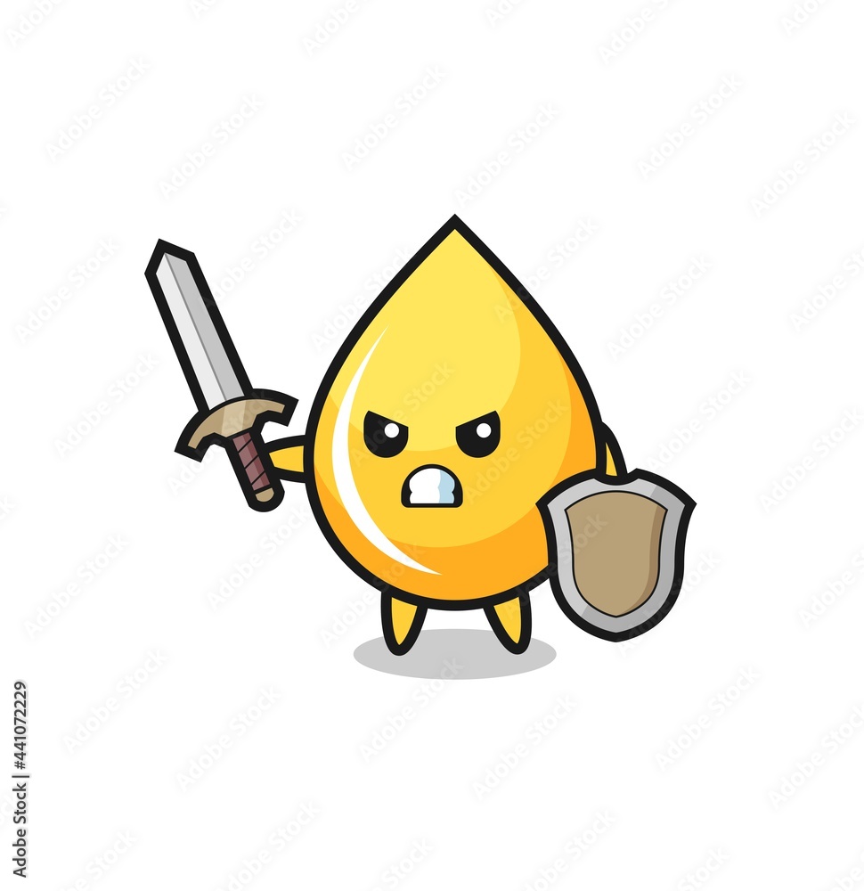 cute honey drop soldier fighting with sword and shield cute honey drop soldier fighting with sword and shield