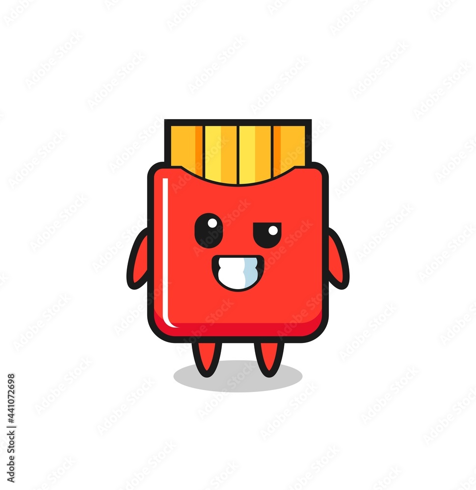 cute french fries mascot with an optimistic face cute french fries mascot with an optimistic face
