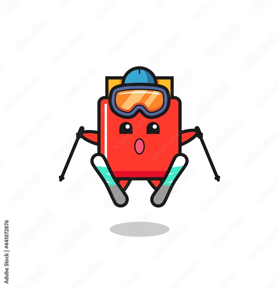 french fries mascot character as a ski player french fries mascot character as a ski player