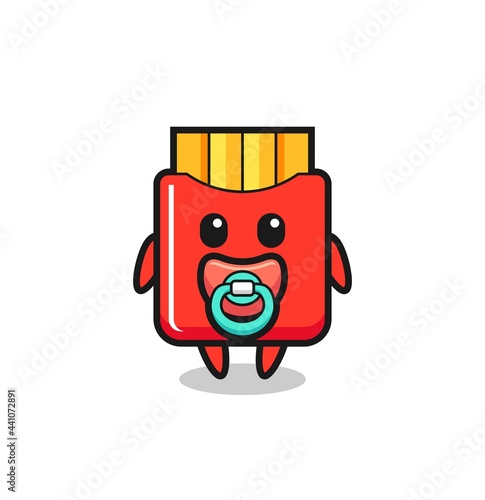baby french fries cartoon character with pacifier