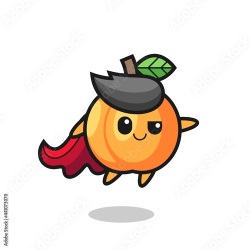 cute apricot superhero character is flying © heriyusuf