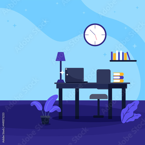 vector illustration of workspace at home