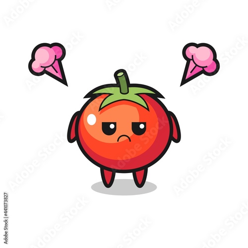 annoyed expression of the cute tomatoes cartoon character