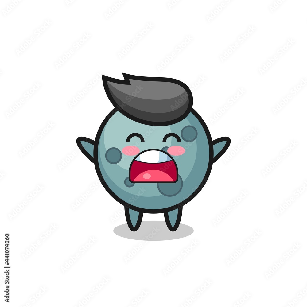 cute asteroid mascot with a yawn expression cute asteroid mascot with a yawn expression