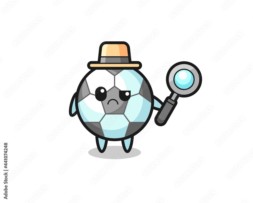 the mascot of cute football as a detective