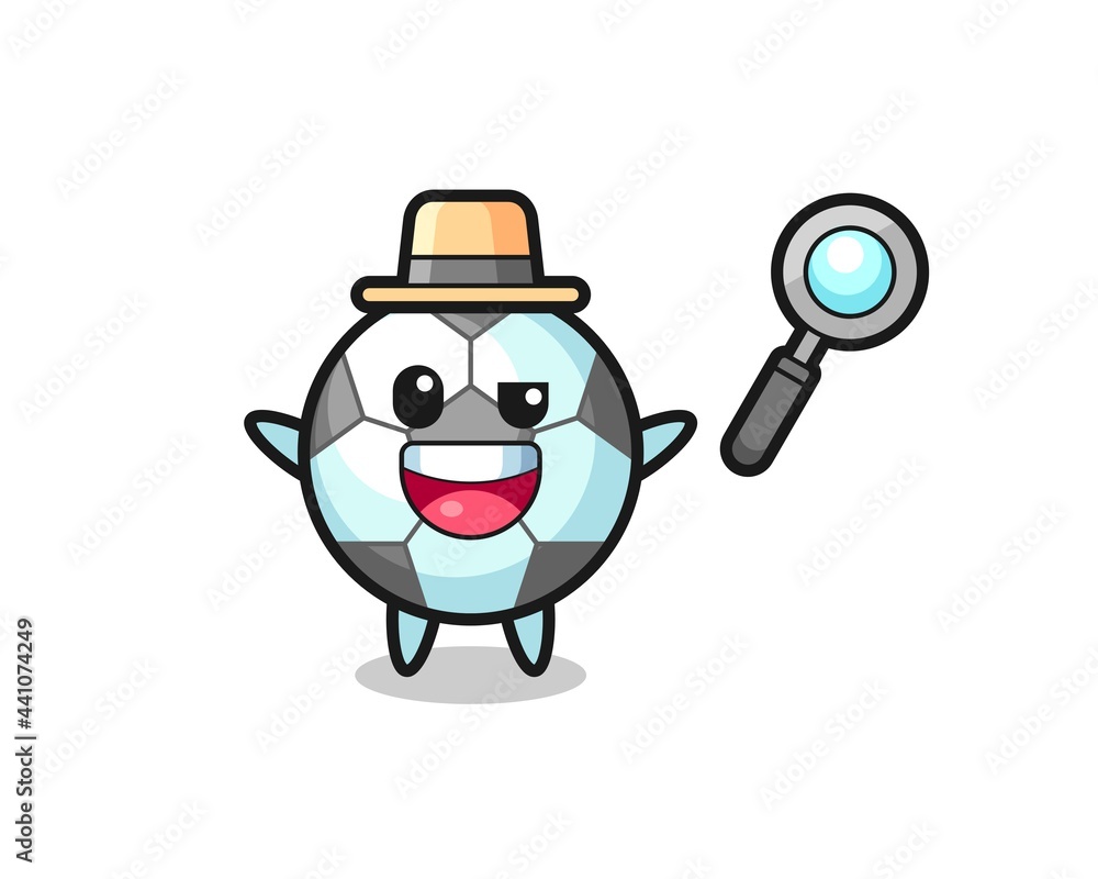 illustration of the football mascot as a detective who manages to solve a case