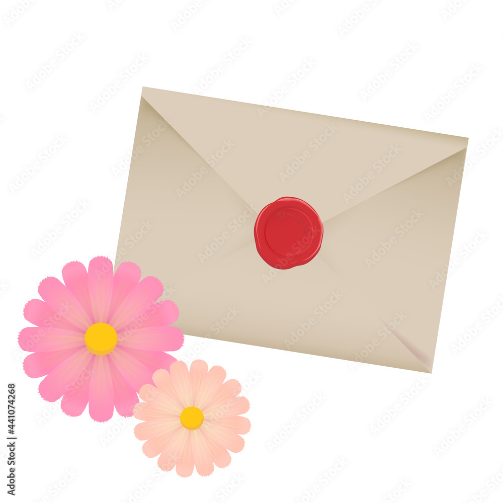 花と手紙のイラスト 花と手紙のイラスト