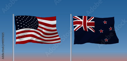 アメリカとニュージーランドの国旗