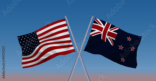 アメリカとニュージーランドの国旗