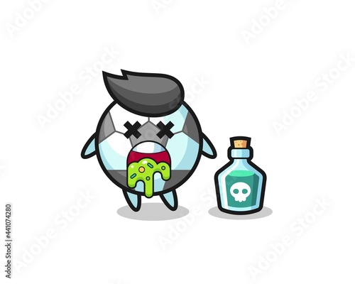 illustration of an football character vomiting due to poisoning