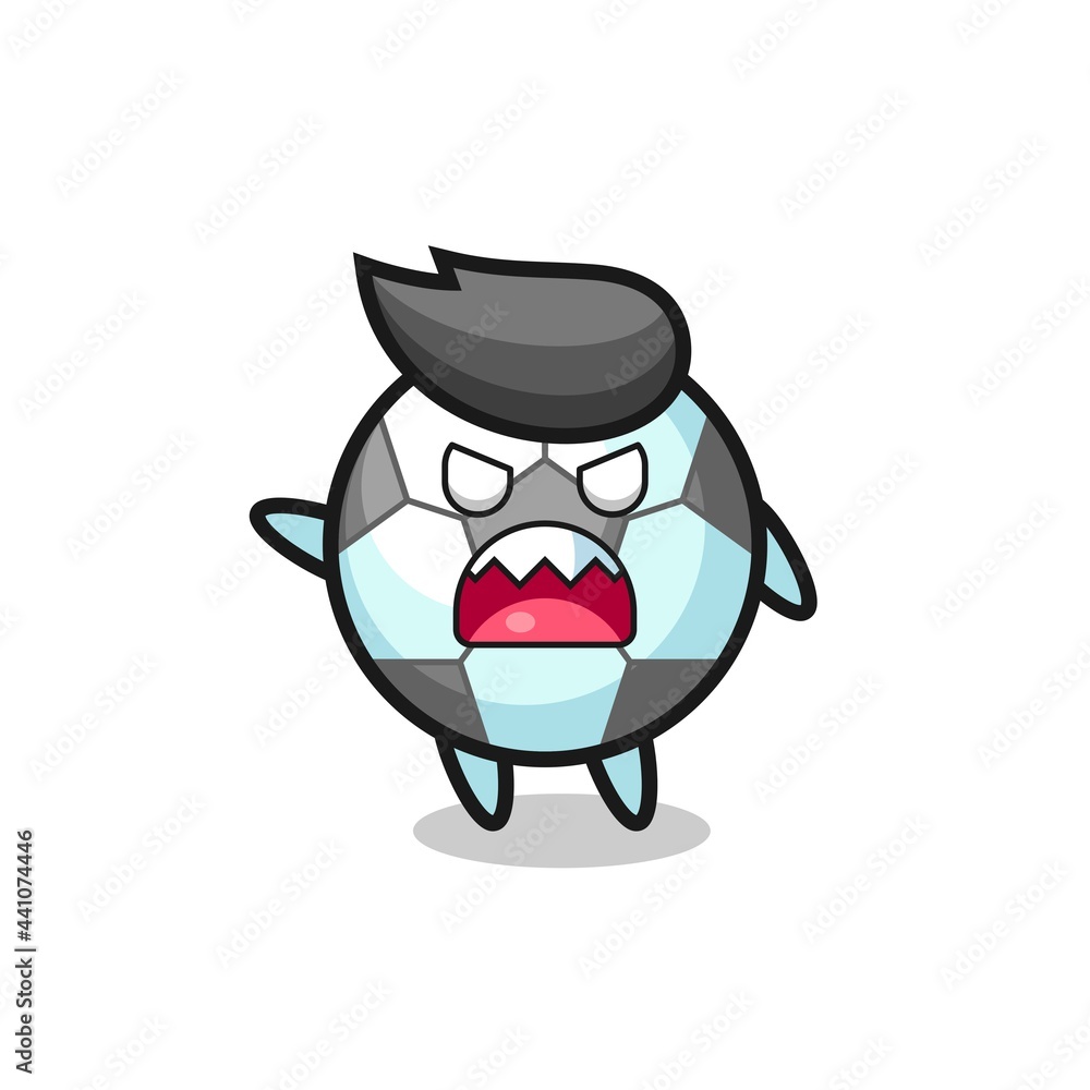cute football cartoon in a very angry pose cute football cartoon in a very angry pose