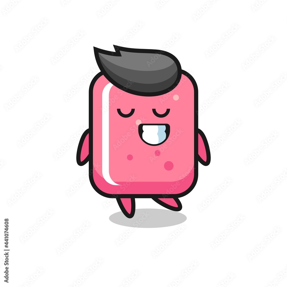 bubble gum cartoon illustration with a shy expression bubble gum cartoon illustration with a shy expression