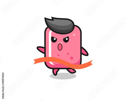 cute bubble gum illustration is reaching the finish