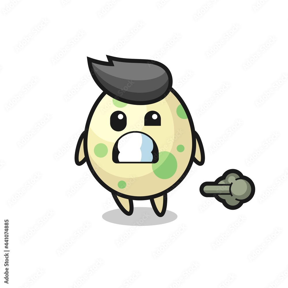 the illustration of the spotted egg cartoon doing fart the illustration of the spotted egg cartoon doing fart