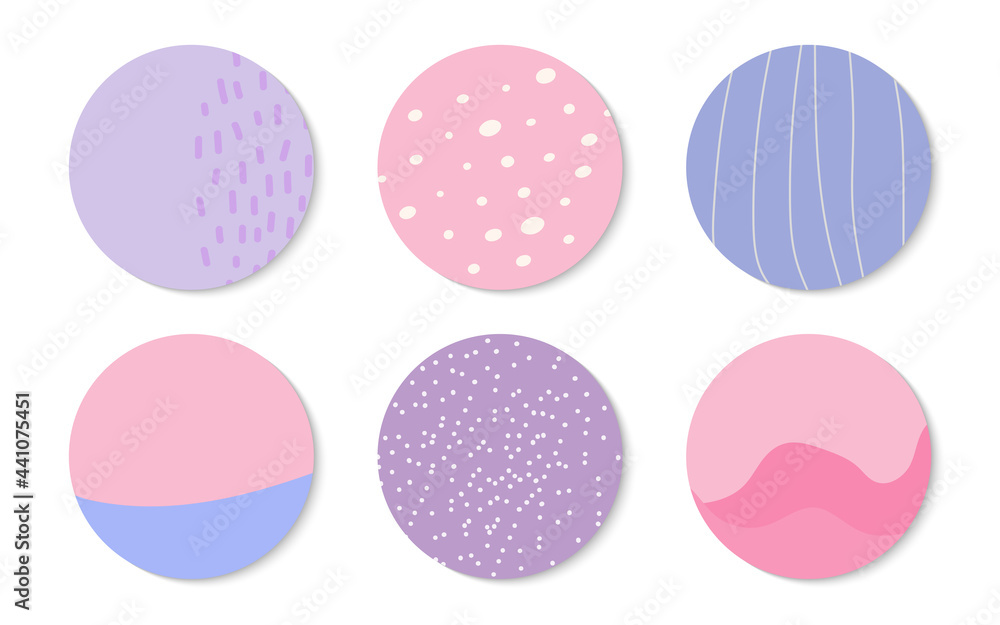 Abstract backgrounds icon set. Templates backdrop creative modern art. Hand drawn different shapes and textures. Contemporary doodle floral elements with spot, dot, lines. Isolated vector illustration