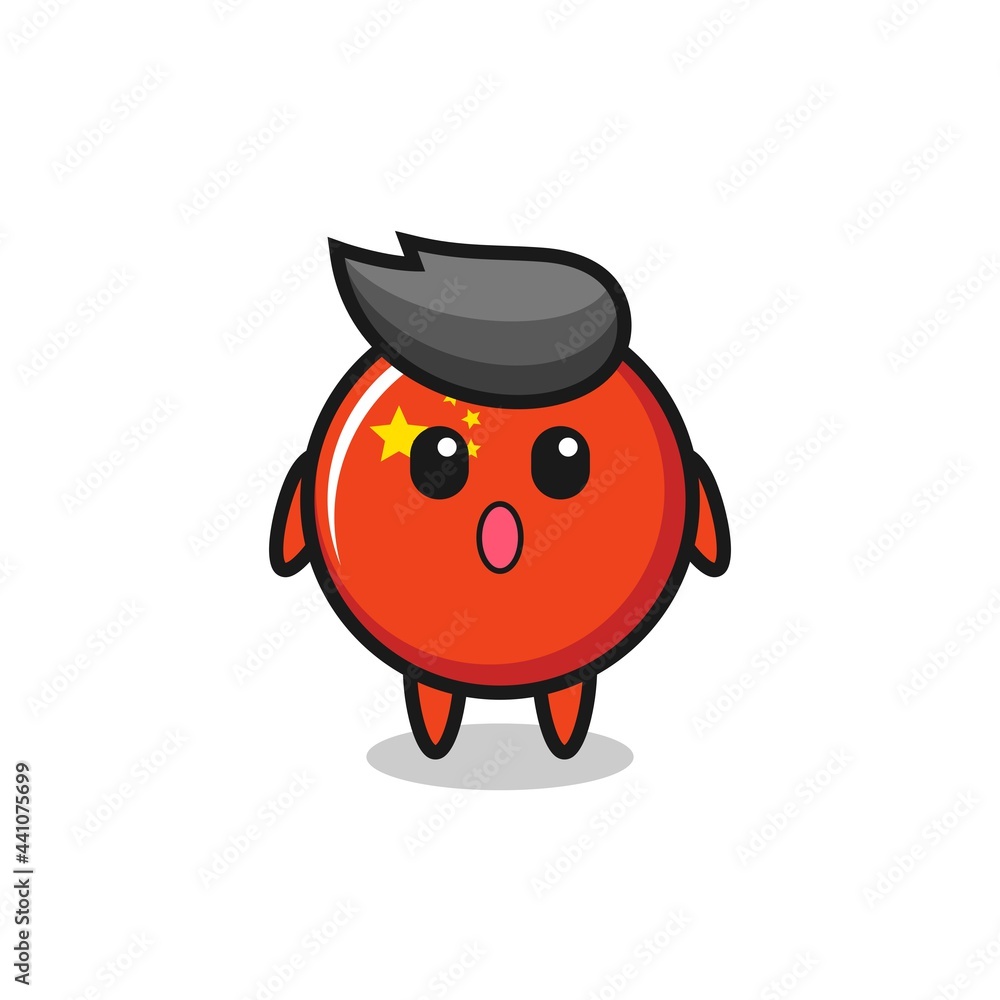 the amazed expression of the china flag badge cartoon the amazed expression of the china flag badge cartoon