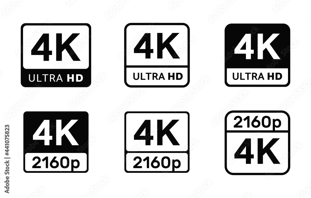 4K Ultra HD symbol, High definition 4K resolution mark, UHD - 2160p ...