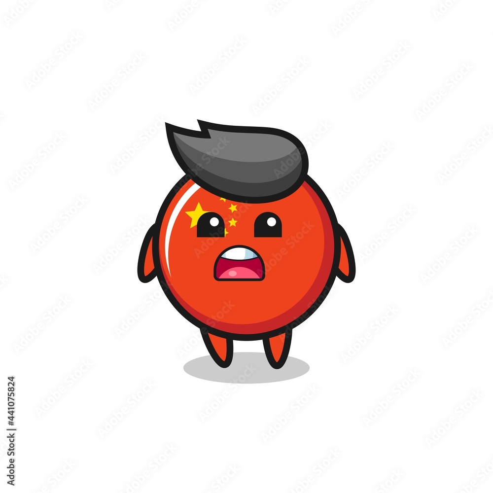 china flag badge illustration with apologizing expression, saying I am sorry china flag badge illustration with apologizing expression, saying I am sorry