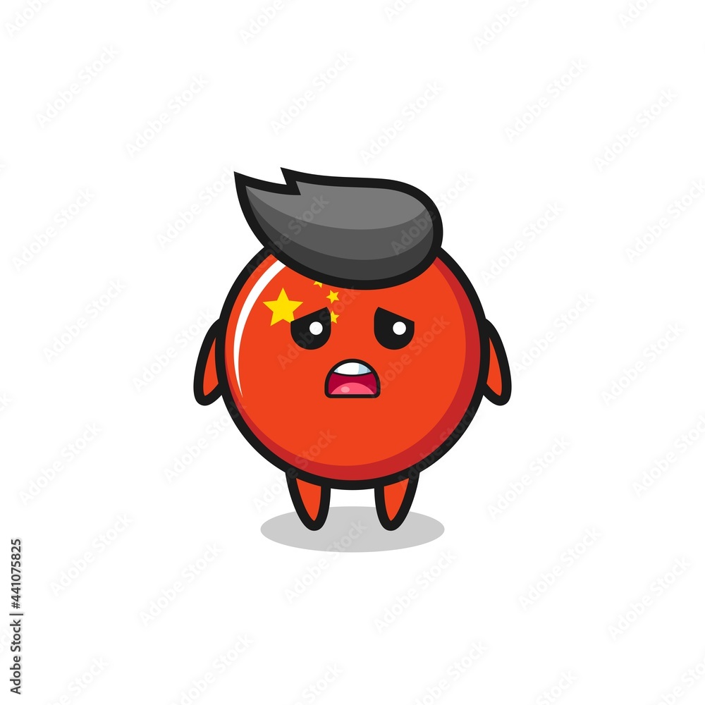 disappointed expression of the china flag badge cartoon disappointed expression of the china flag badge cartoon