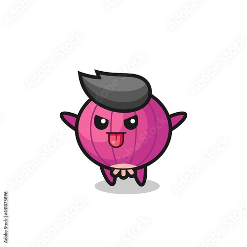 naughty onion character in mocking pose